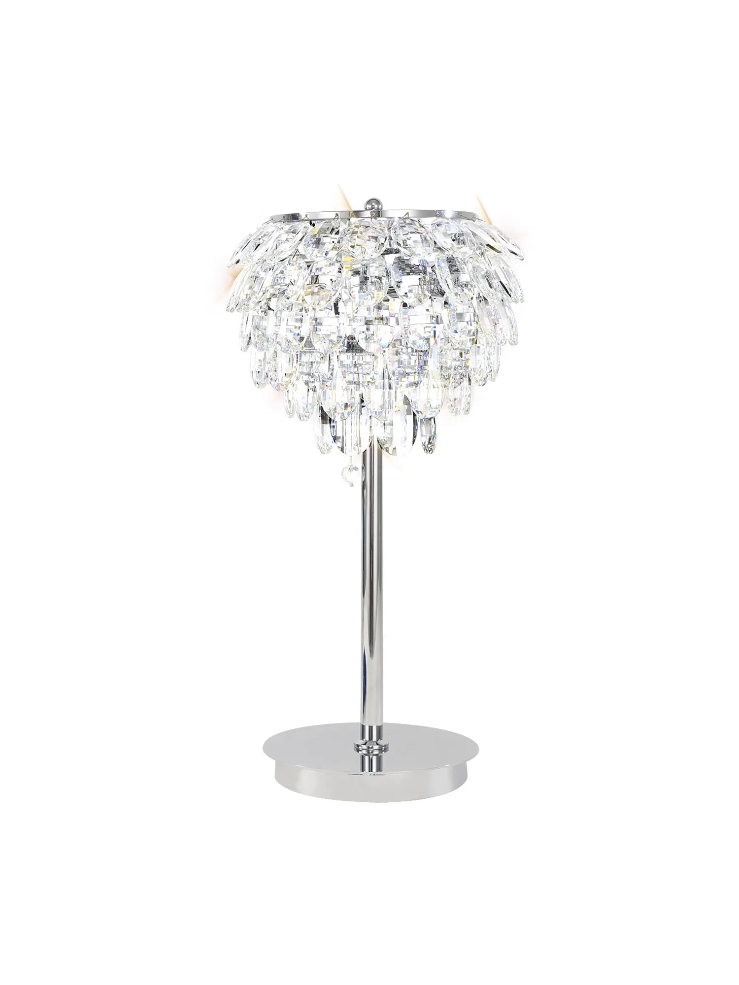 Elegant Consten Crystal Table Lamp with 2 E14 Bulbs - Perfect for Bedroom Nightstand, Living Room Decor, and Office Lighting