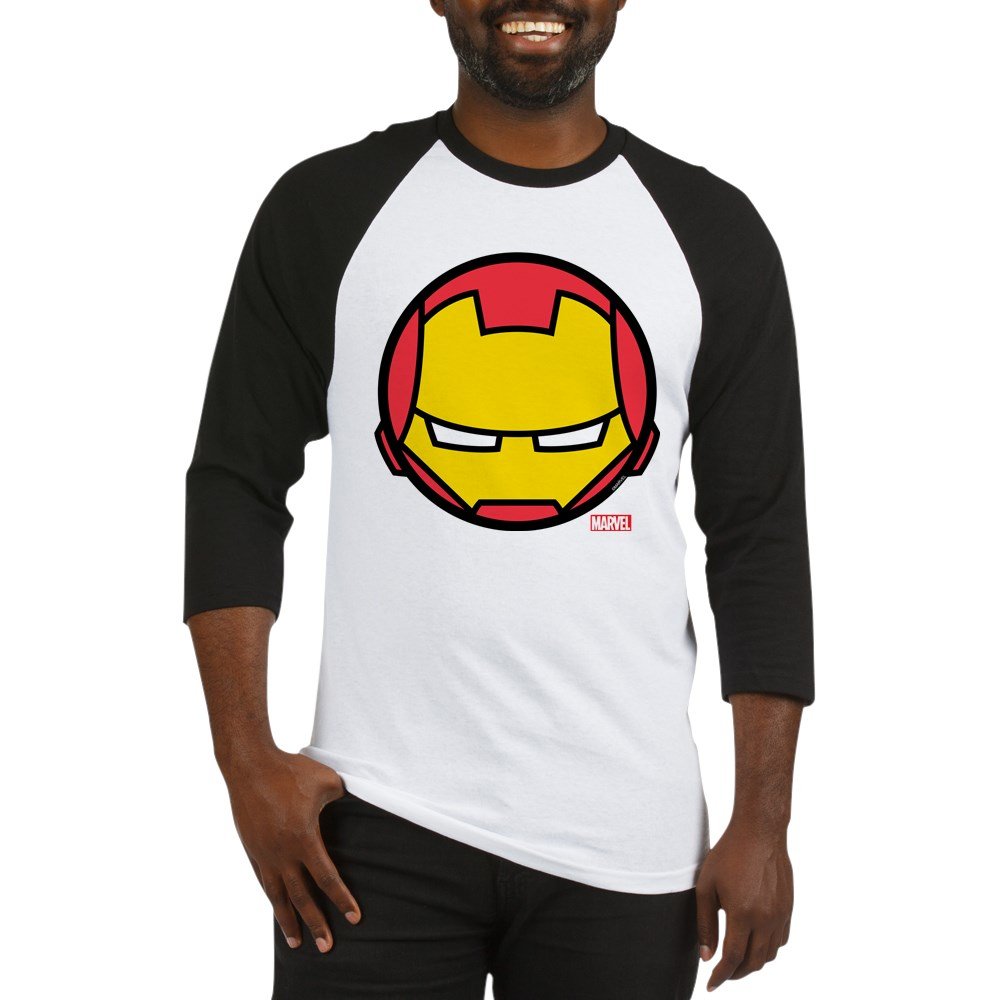 Iron Man Icon Baseball Shirt - Marvel Superhero Graphic Tee for Men | Casual Wear & Comic Con Costume