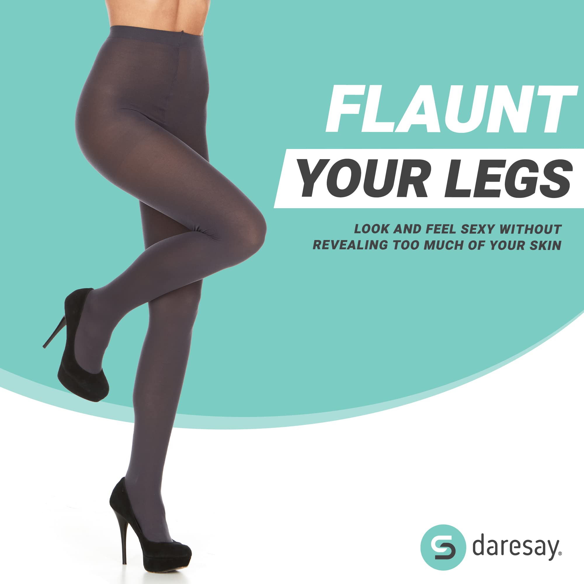 DARESAY Women's Opaque 70 Denier Microfiber Tights - Comfortable & Silky Pantyhose for Everyday Wear, Work, or Formal Occasions