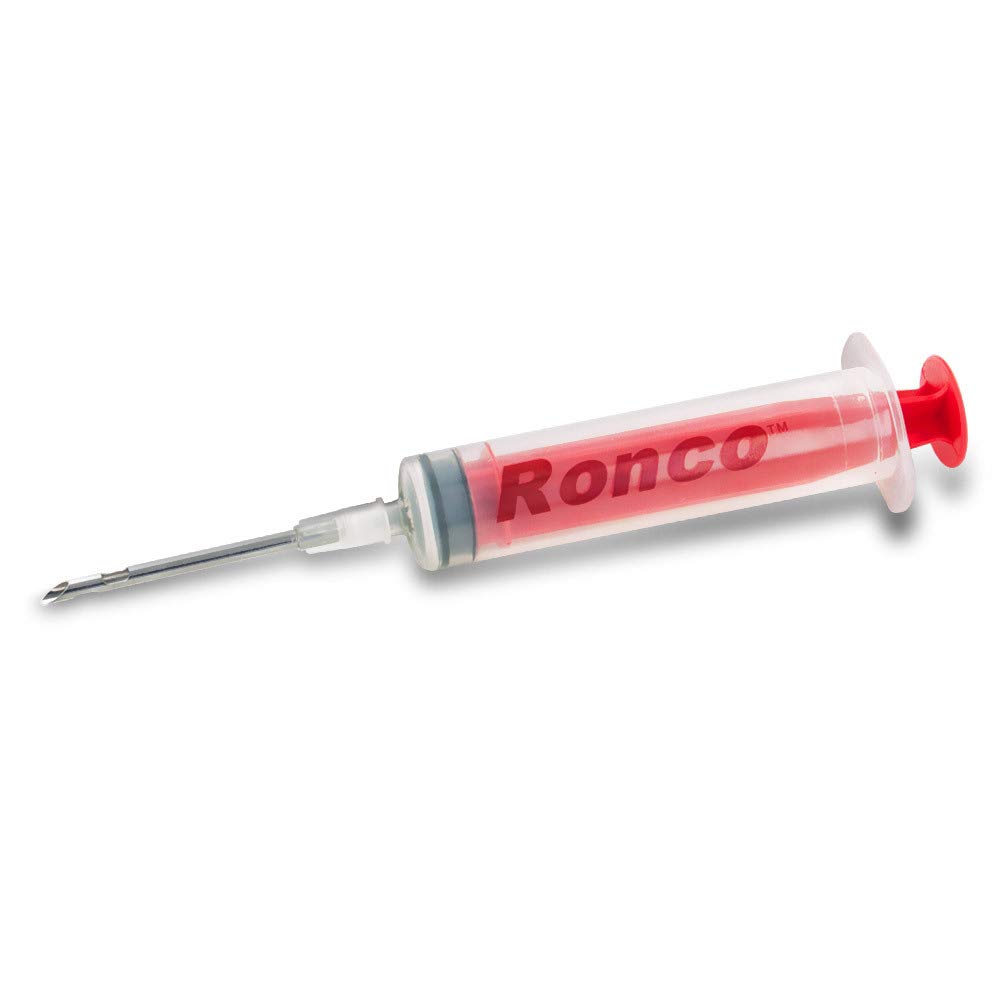 Ronco Liquid Flavor Injector - Stainless Steel Marinade Needle for Meats, Poultry & BBQ - Perfect for Grilling, Smoking & Home Cooking (Red)