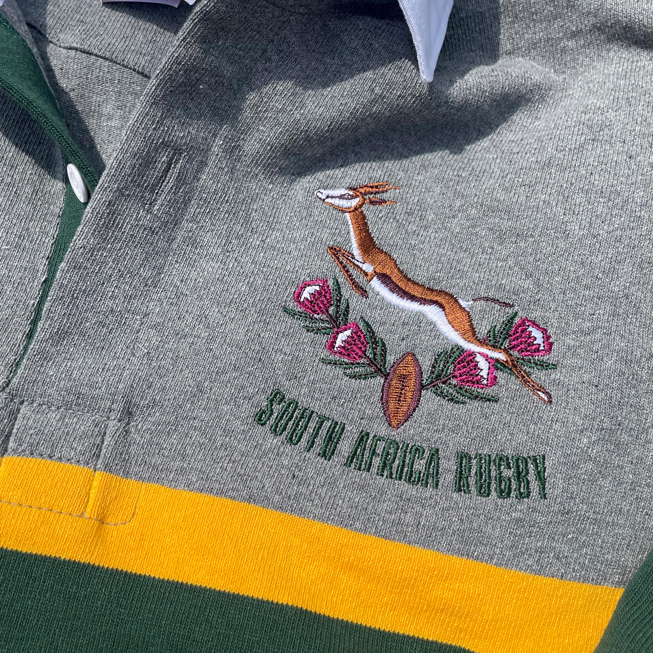 South Africa Oxford Stripe Rugby Jersey - Authentic Rugby Shirt for Fans & Players - Perfect for Games, Training & Casual Wear