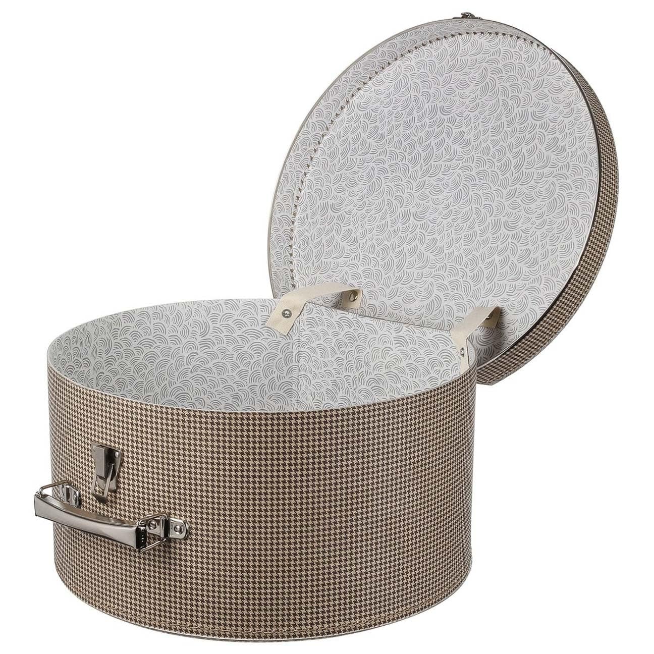 Lierys Houndstooth Hat Box - Stylish Storage for Women's Hats, Scarves & Accessories | Perfect for Travel, Home Decor & Fashion Organization