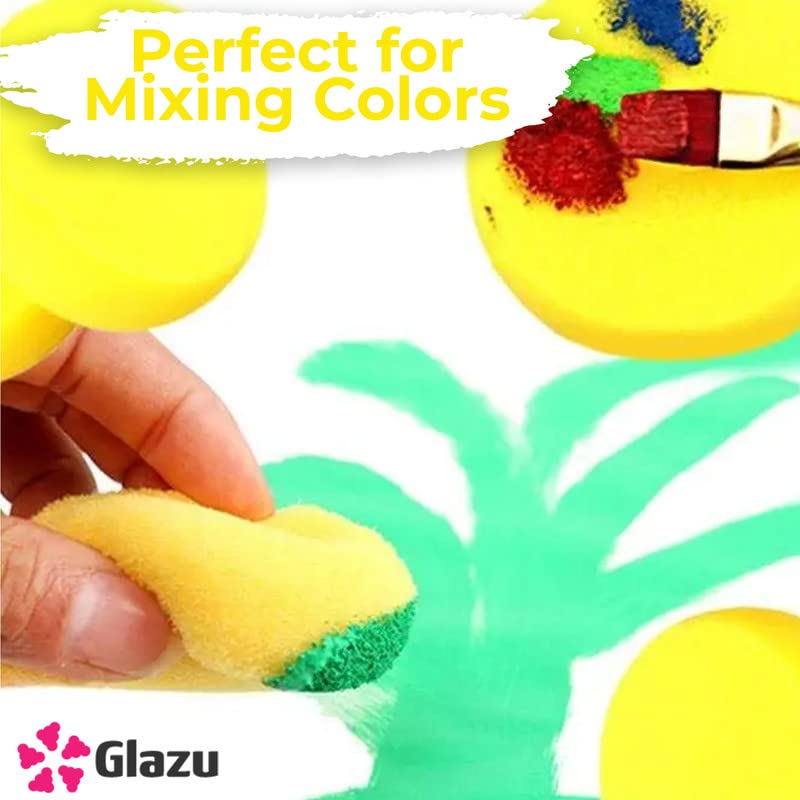 GLAZU Premium Yellow Painting Sponge - Smooth & Even Paint Application, Easy to Clean, Reusable (2-Pack) - Perfect for Walls, Furniture, DIY Crafts & Home Renovation Projects