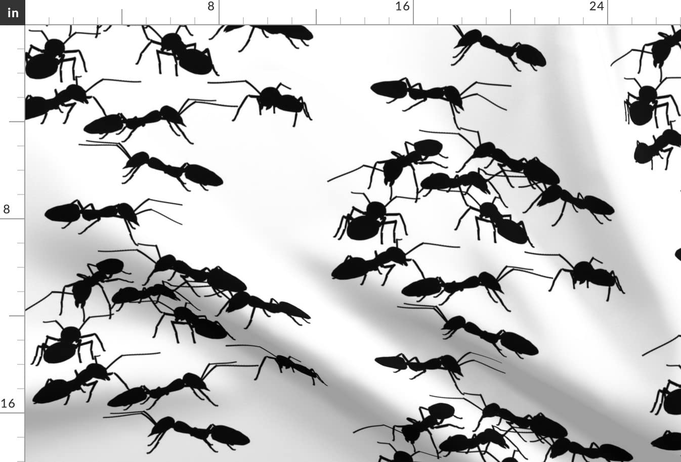 Black Picnic Insects Bugs White Summer Monochrome Printed Minky Fabric Fat Quarter - Soft Plush Material for Sewing Baby Blankets, Quilt Backing & DIY Plush Toys - Perfect for Nursery Decor, Summer Picnics & Kids Room Accessories