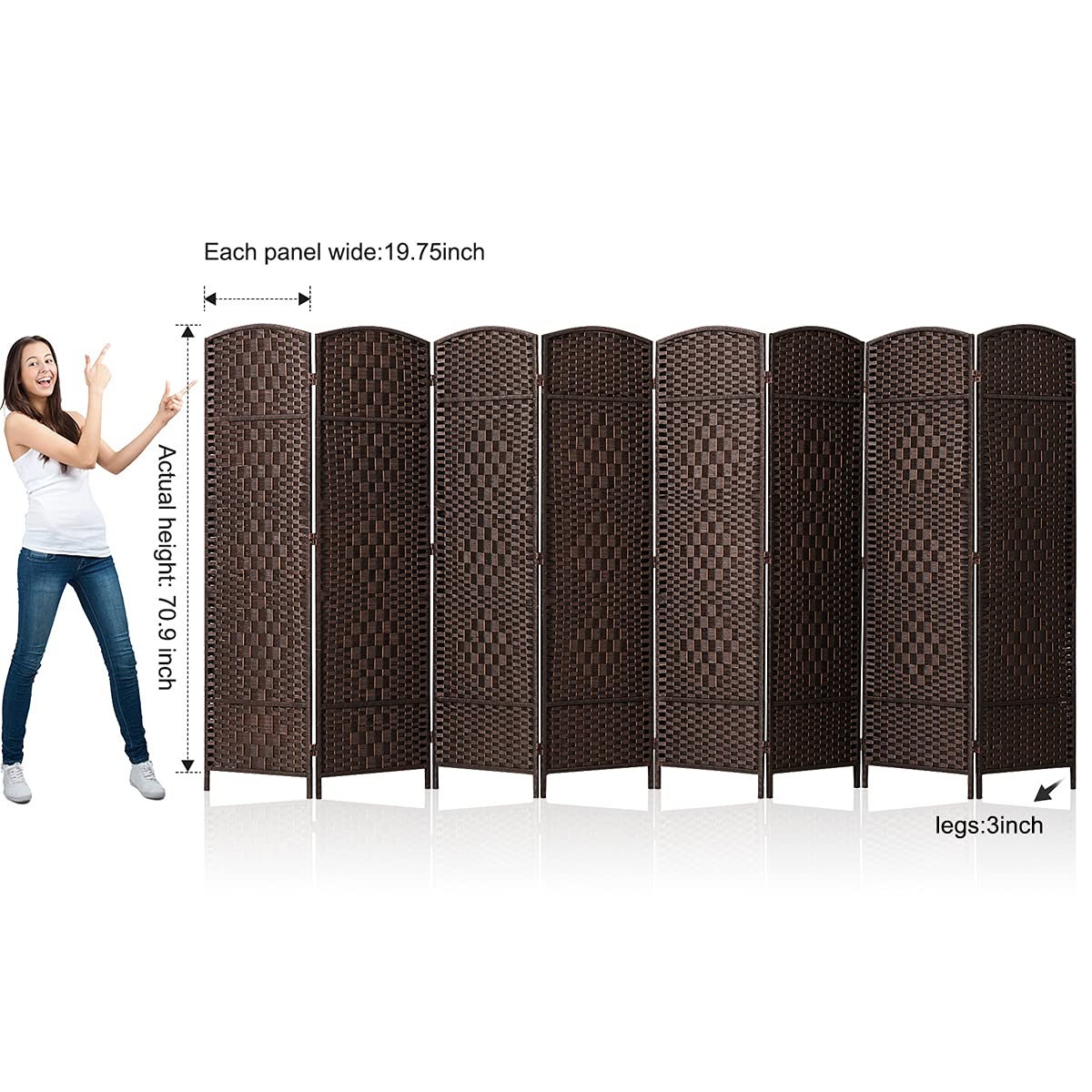 6 ft Tall Freestanding Room Divider - 20