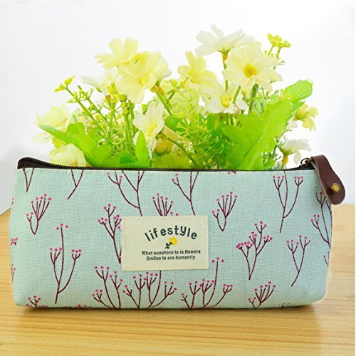 Miayon Floral Pencil Case & Cosmetic Bag Set of 3 - Vintage Countryside Design for School, Office & Travel Organization