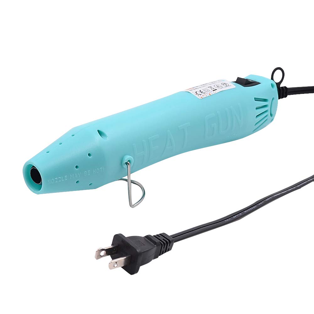 300W Electric Heat Gun with 6.6ft Cable - Mofa Resin Hot Air Gun for Crafting, Acrylic Paint Drying, Shrink Wrapping - Multi-Purpose Heating Tool with Nozzle (Blue) - Perfect for DIY Projects, Home Repairs & Art Creations