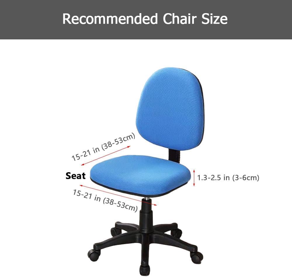 Melaluxe Universal Stretchable Office Chair Cover - Protective & Breathable Computer Chair Slipcover for Home & Office Use - Fits Most Swivel & Rolling Chairs (Black) | Perfect for Workspaces, Gaming Setups & Conference Rooms