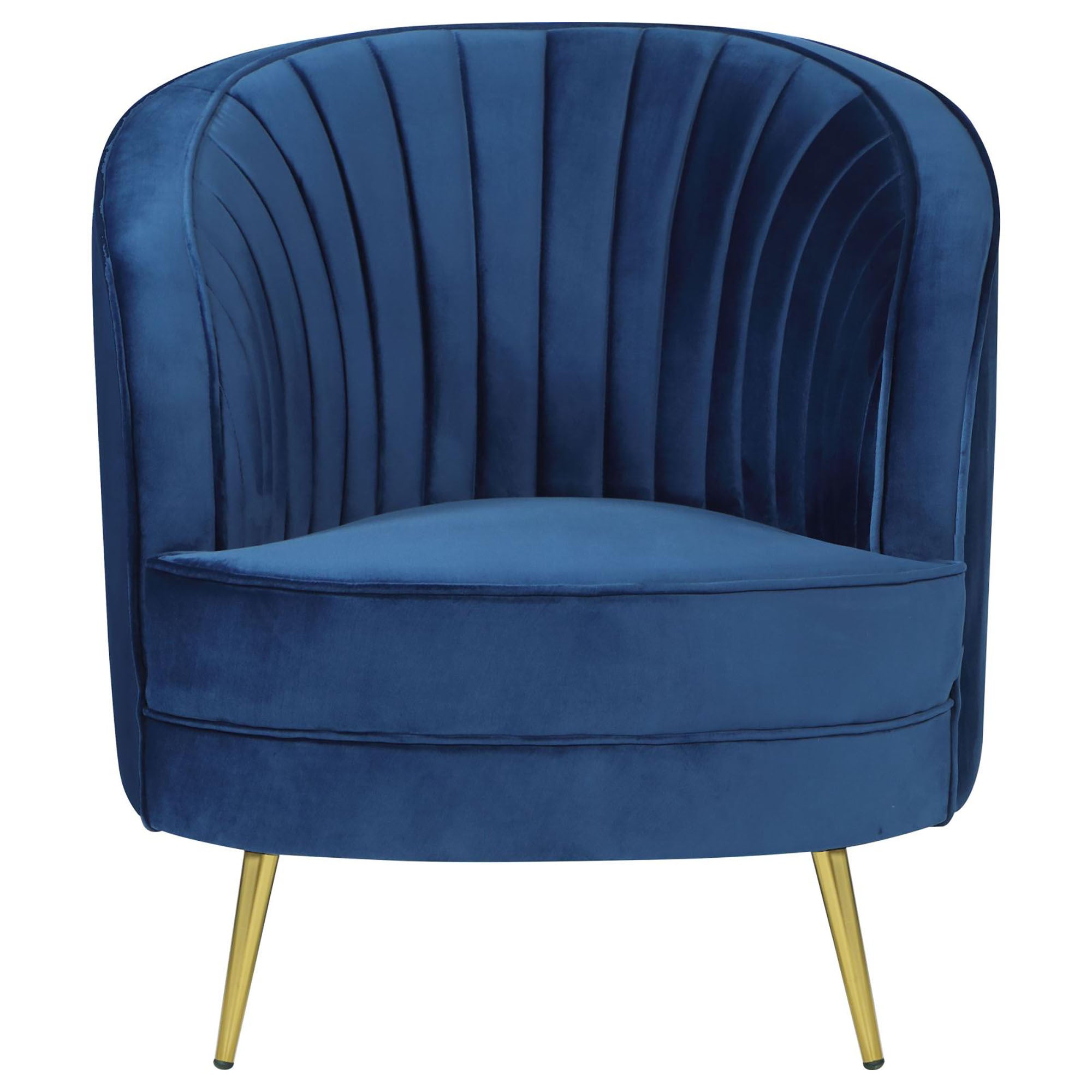Blue Channel Tufted Chair - Upholstered Accent Chair with Button Tufting for Living Room, Bedroom or Office - Comfortable Modern Furniture for Home Decor
