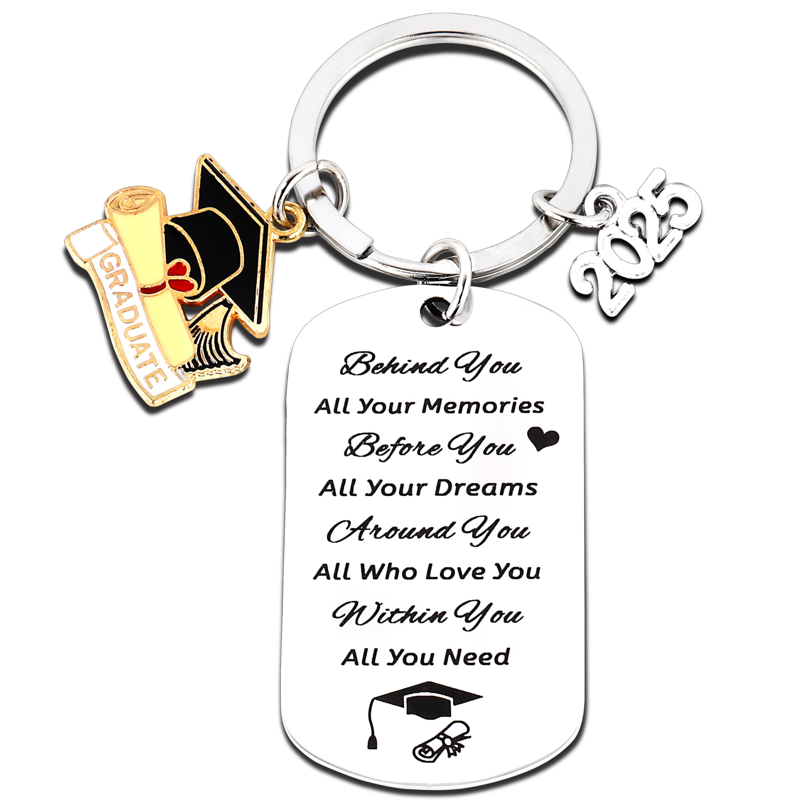 Class of 2025 Graduation Keychain - Inspirational Gift for College, High School & Middle School Students | Personalized Graduation Gift for Him & Her | Perfect for Commencement Ceremony, Graduation Party & Keepsake
