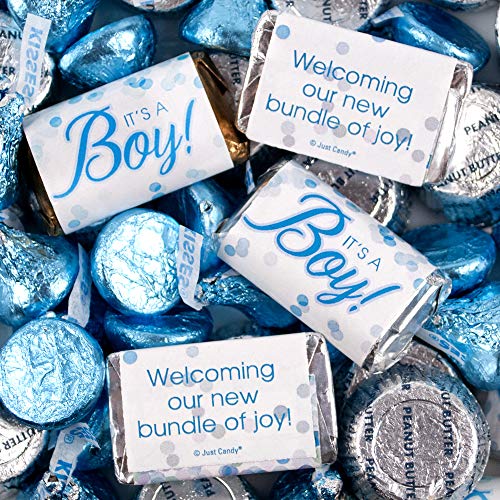 It's a Boy Candy Assortment - 25 lb Bulk Bag with Hershey's Kisses, Miniatures & Reese's Peanut Butter Cups (Approx 1,500 Pieces) - Perfect for Baby Showers, Gender Reveals & Birthday Parties
