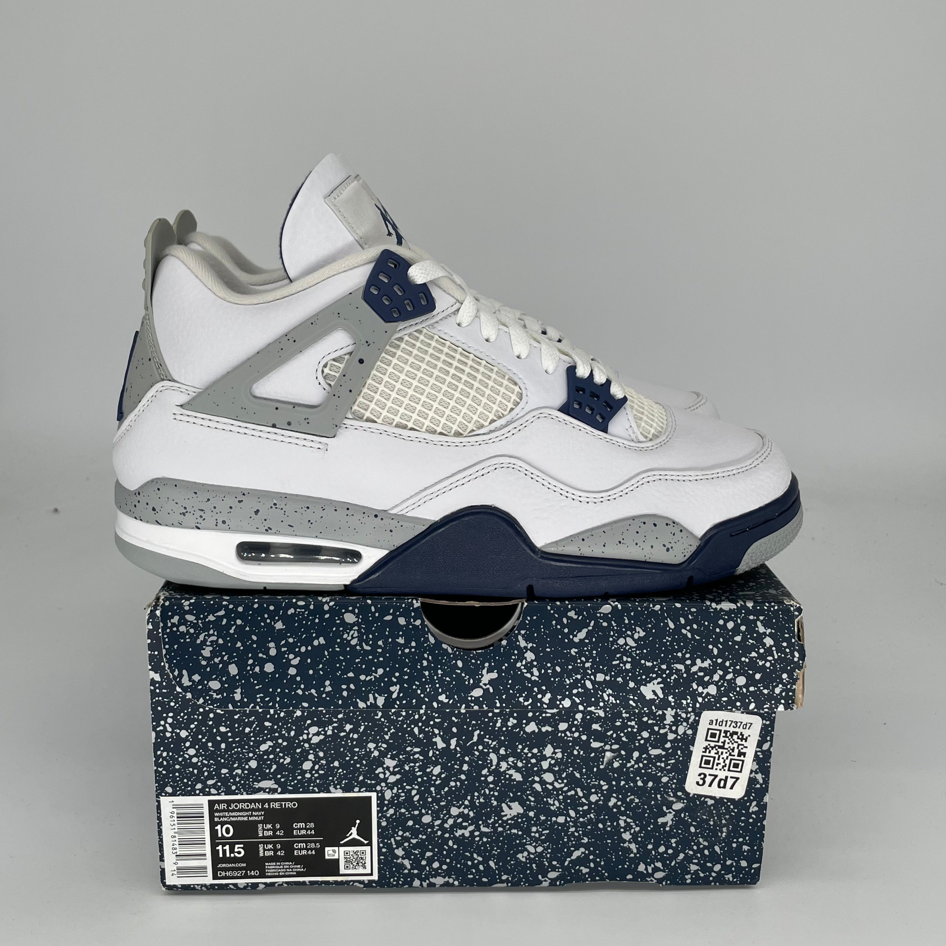 AIR JORDAN 4 Retro Midnight Navy Men's Basketball Shoes Size 10 - DH6927-140 | Authentic Sneakers for Streetwear & Casual Outfits
