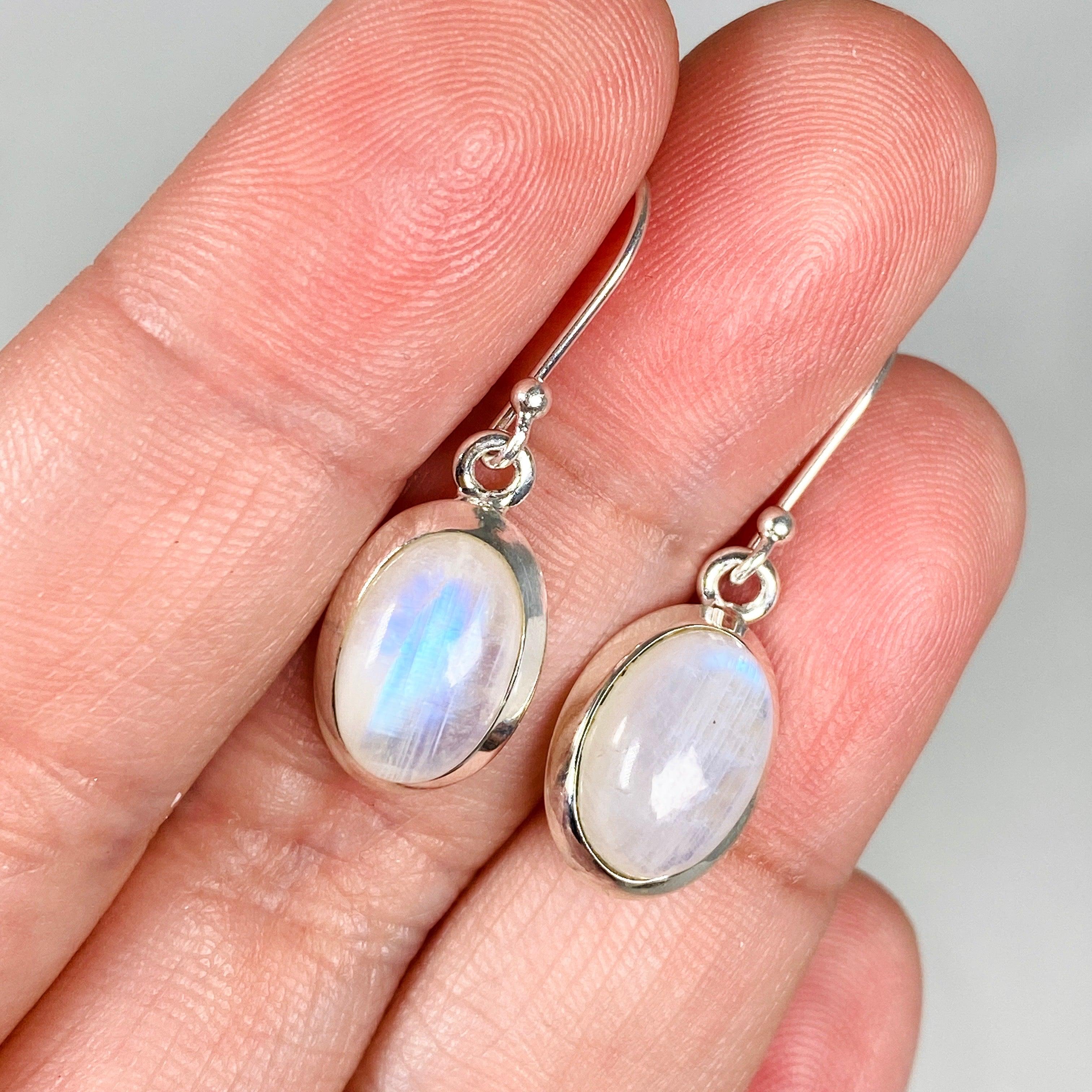 Moonstone Oval Earrings for Women - 925 Sterling Silver Dangle Drop Earrings KEGJ1398 | Elegant Jewelry Gift for Birthday, Anniversary & Special Occasions