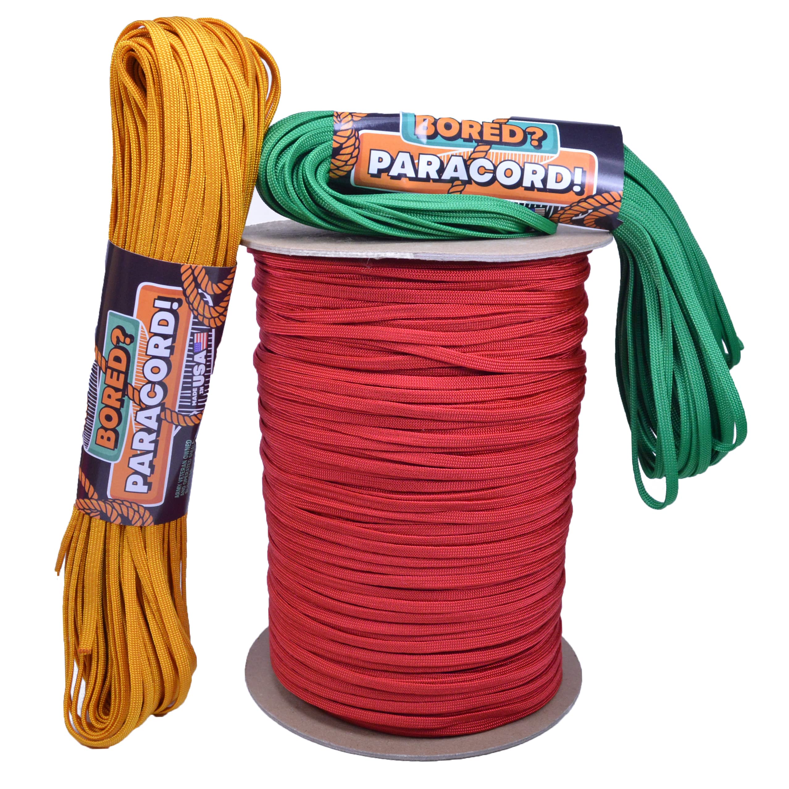 550 Paracord Coreless Hollow Flat Cord - 100ft Orange for Whip Making, Computer Cable Sleeves & Outdoor Survival Gear | DIY Craft, Camping & Emergency Use