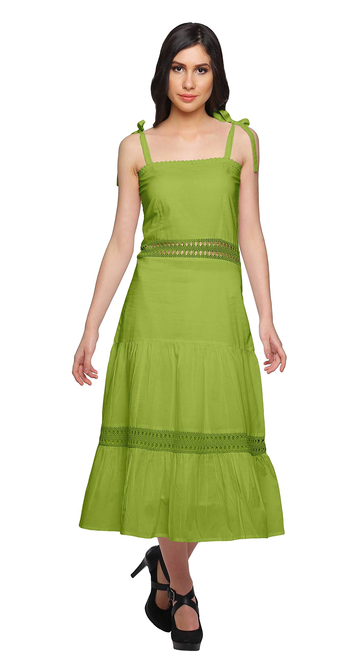 **Moomaya Women's Plus Size Casual Sleeveless Shoulder Strap Dress - Flowy Summer Maxi Dress for Beach, Vacation & Everyday Wear**