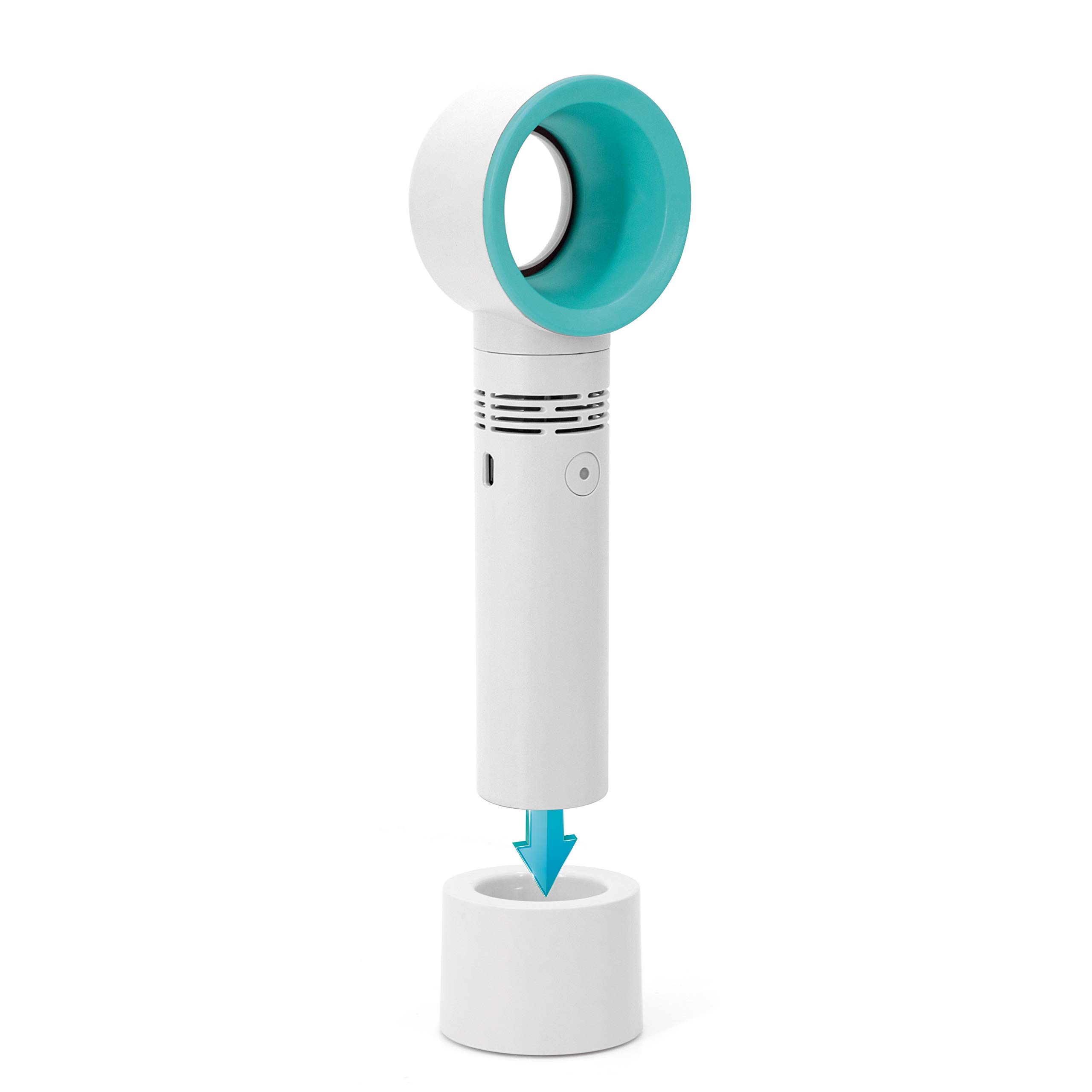 Rechargeable Bladeless Fan - 3 Speed Quiet Portable Desk Fan, Handheld Mini Fan for Home, Office, Travel | Summer Cooling Solution