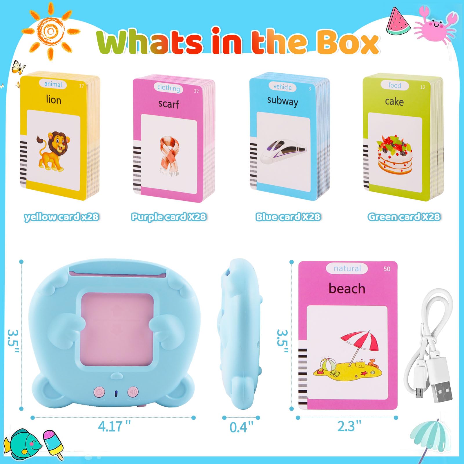 Talking Flash Cards for Toddlers 1-5 Years - 224 Sight Words Learning Toys for Preschool Kids | Autism Sensory & Montessori Educational Gifts