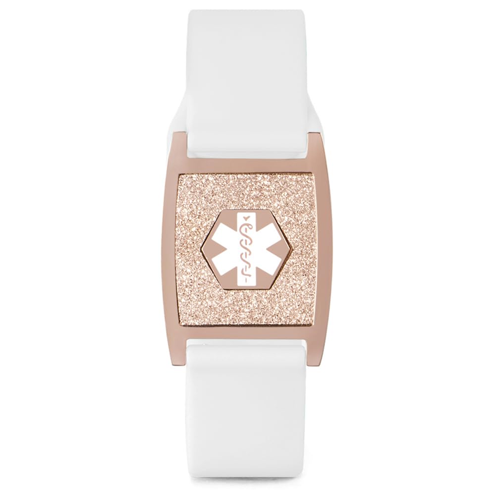 Personalized Rose Gold Medical Alert ID Bracelet for Women - Adjustable 6