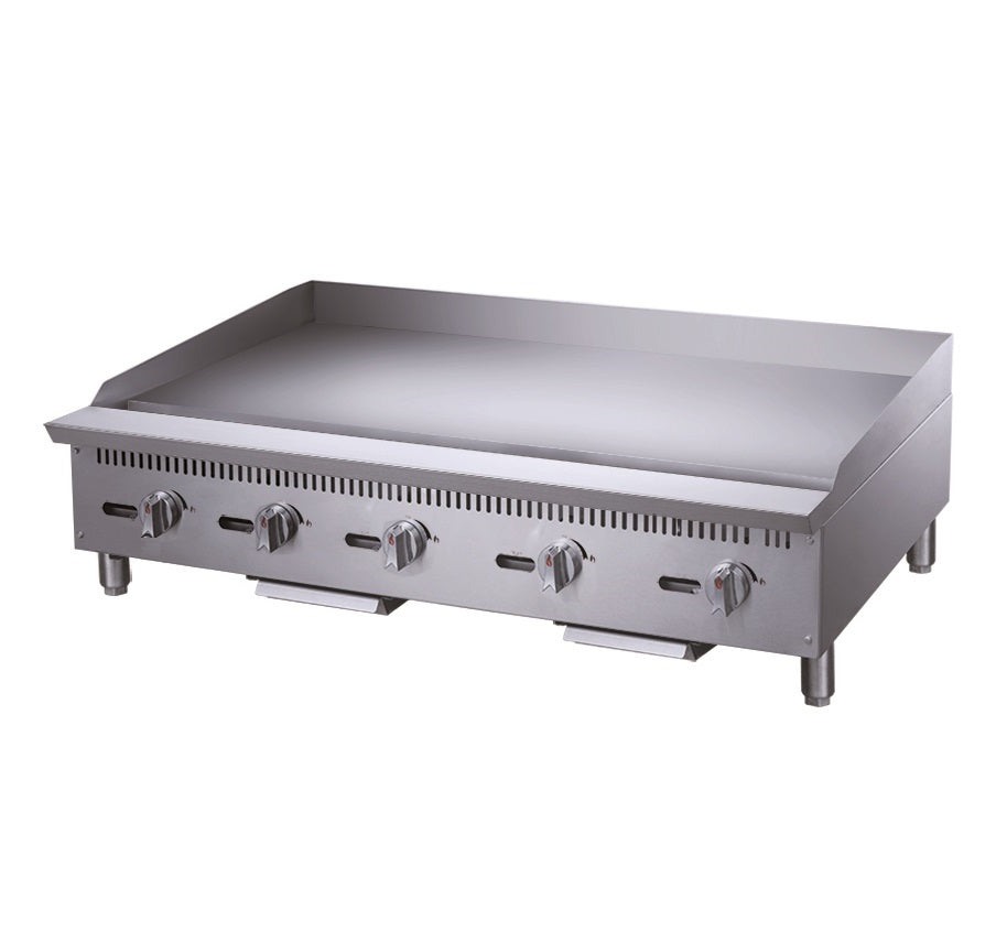 Dukers DCGM60 60 Inch Commercial Grade Manual Countertop Griddle for Restaurants, Diners & Food Trucks - Natural Gas/LP Gas Compatible - Perfect for Pancakes, Burgers & Breakfast Cooking