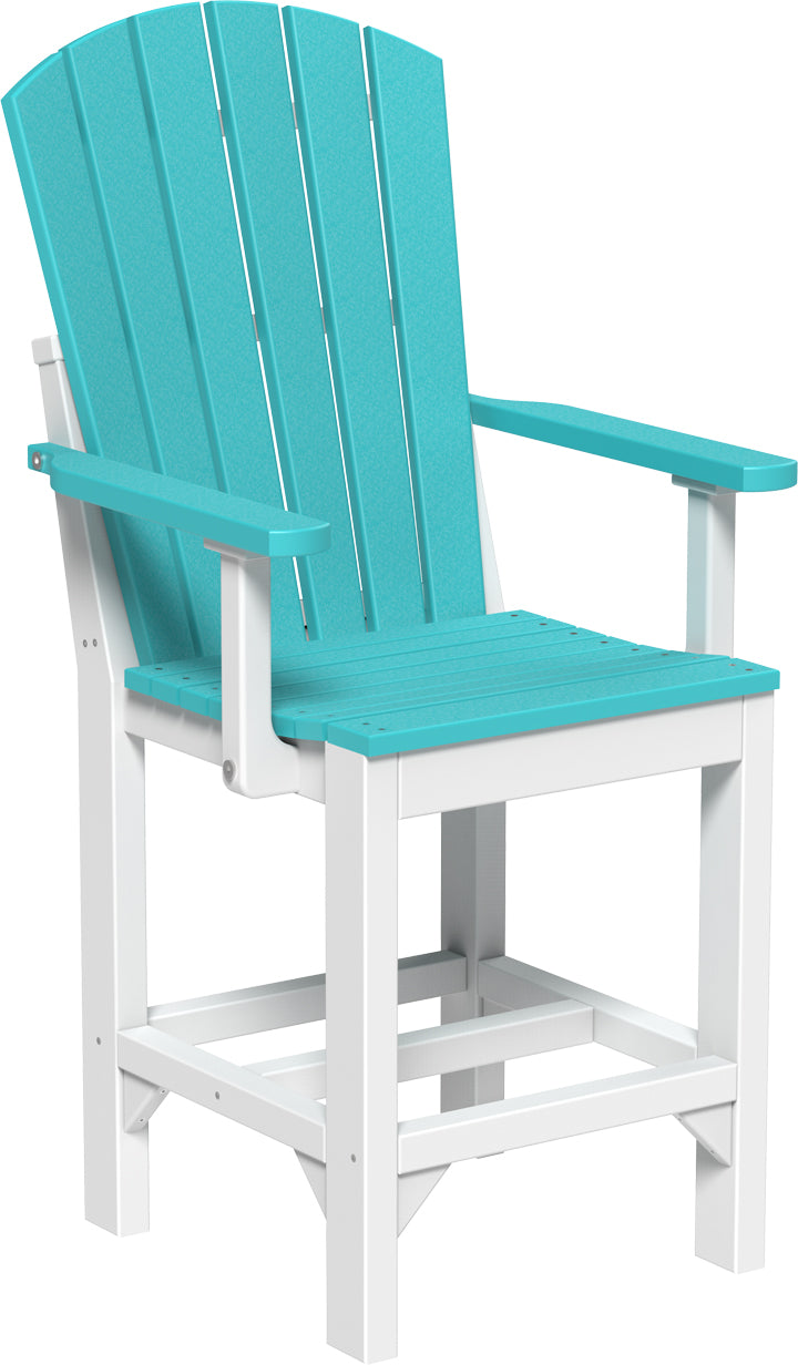Premium Adirondack Arm Chair - Counter Height Bar Stool for Outdoor & Indoor Use - Perfect for Patio, Deck, Poolside, and Garden Relaxation
