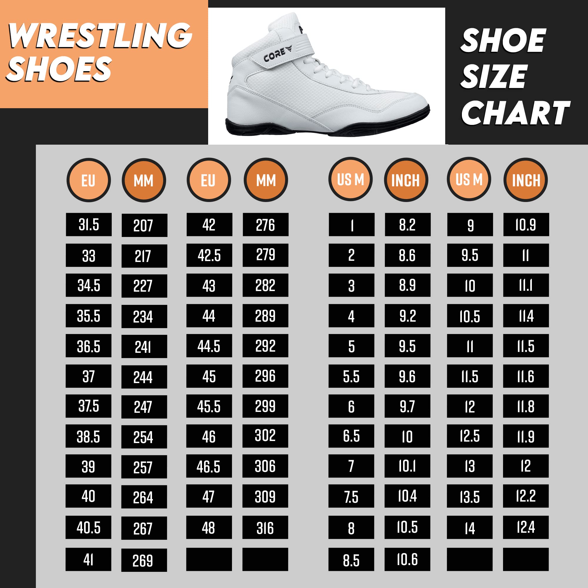 **CORE Wrestling Shoes for Men, Women & Kids – High Traction, Durable Combat Sports Footwear for Wrestling, Boxing, Weightlifting & Bodybuilding – Lightweight Gym Shoes for Training & Competitions**