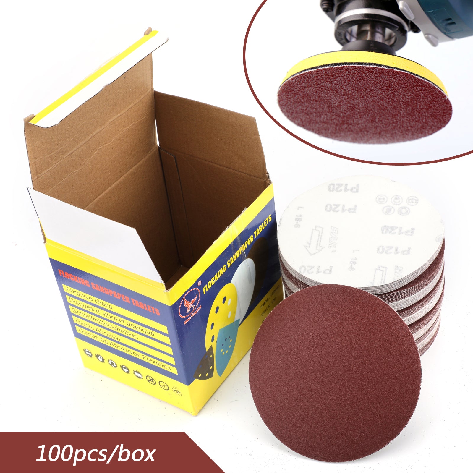 100PCS 6-Inch Hook & Loop Sanding Discs, 40-2000 Grit Sandpaper Sheets for Woodworking, Metal Polishing & Automotive Sanding - Multi-Purpose Abrasive Discs for Orbital Sanders
