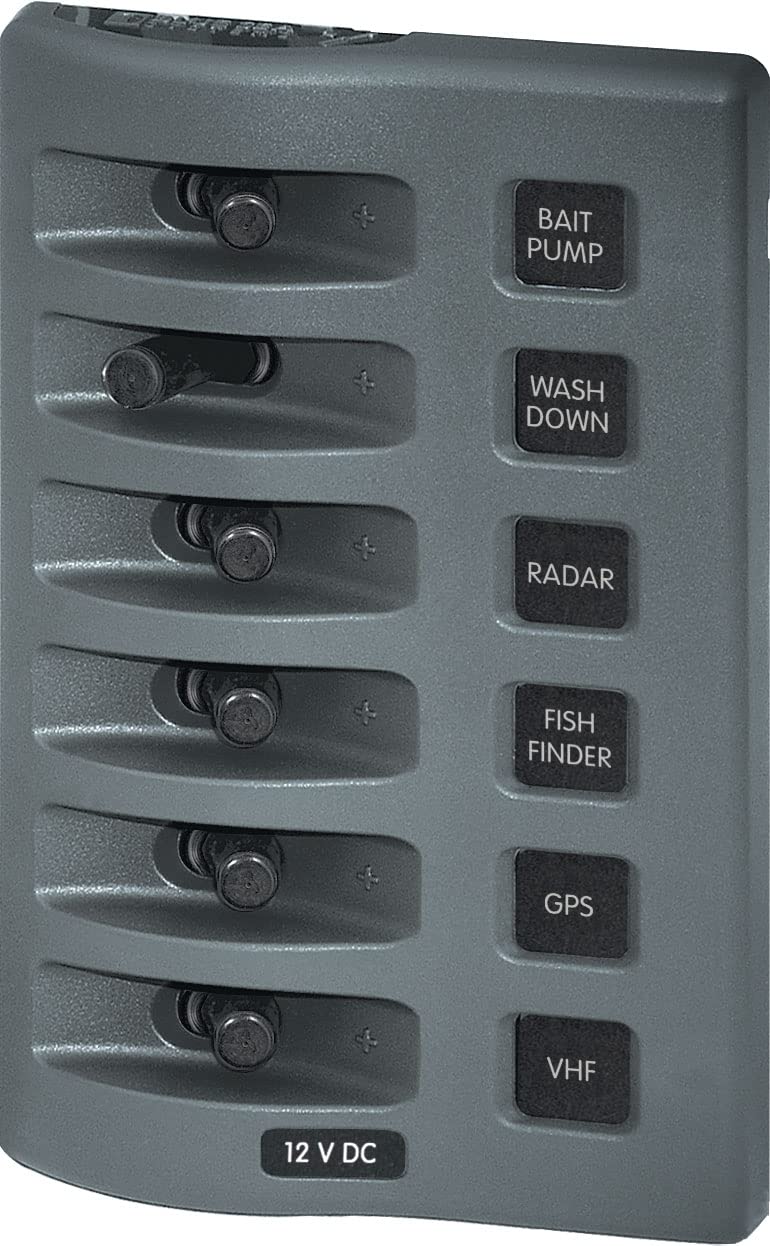 BLUE SEA SYSTEMS 12V DC 6-Position Marine Switch Panel - Perfect for Boat Electrical Systems & Marine Applications