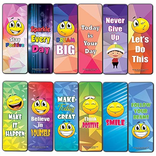 Positive Sayings Emoji Bookmarks (12-pack)