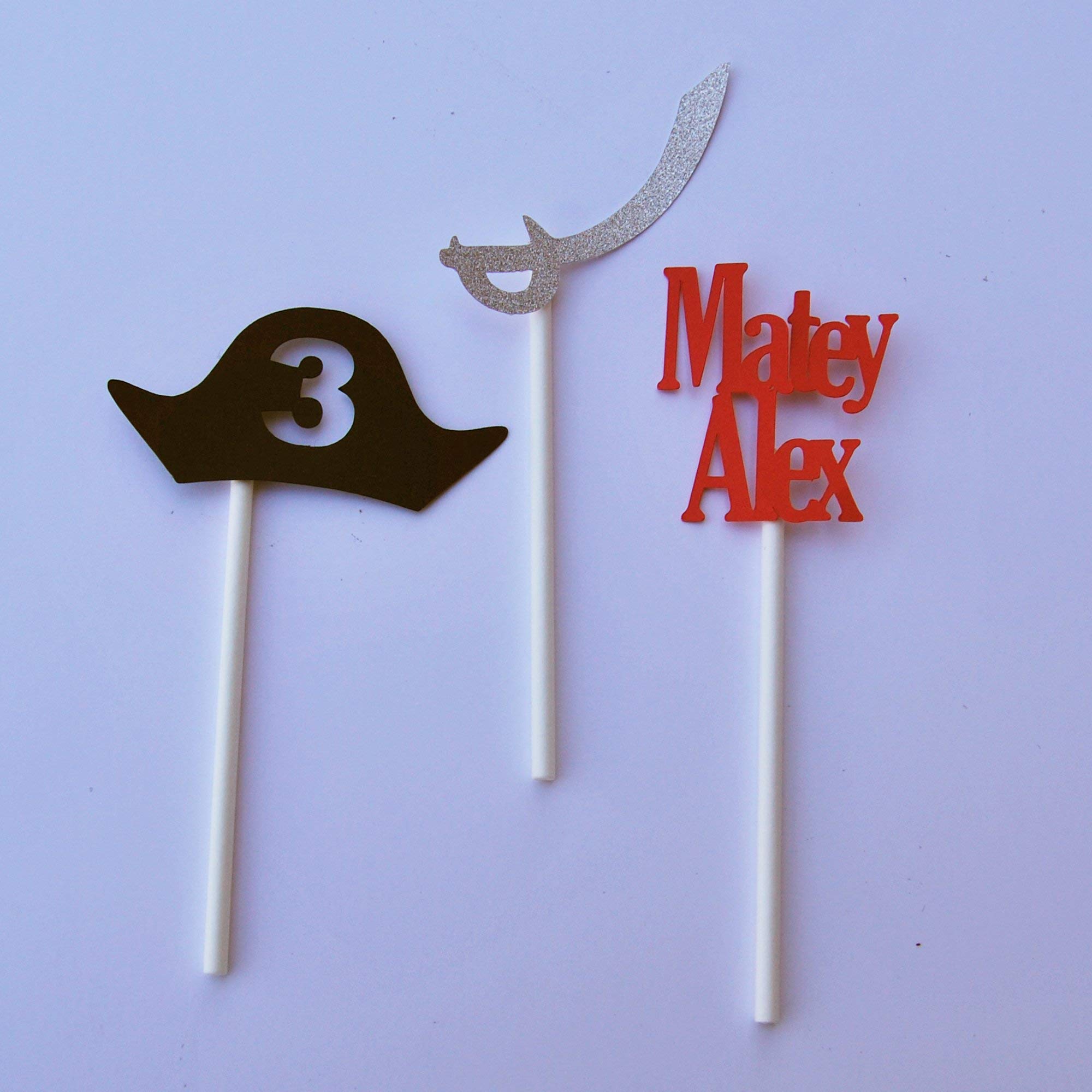 Pirate Cupcake Toppers - Set of 12 Adorable Edible Decorations for Birthday Parties, Baby Showers & Themed Events
