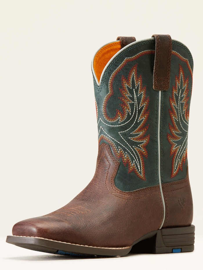 Ariat 10047010 Kids Wilder Western Boot Hat Box Brown - Western Style Cowboy Boots for Boys & Girls - Perfect for Rodeo, Horse Riding & Country Fashion