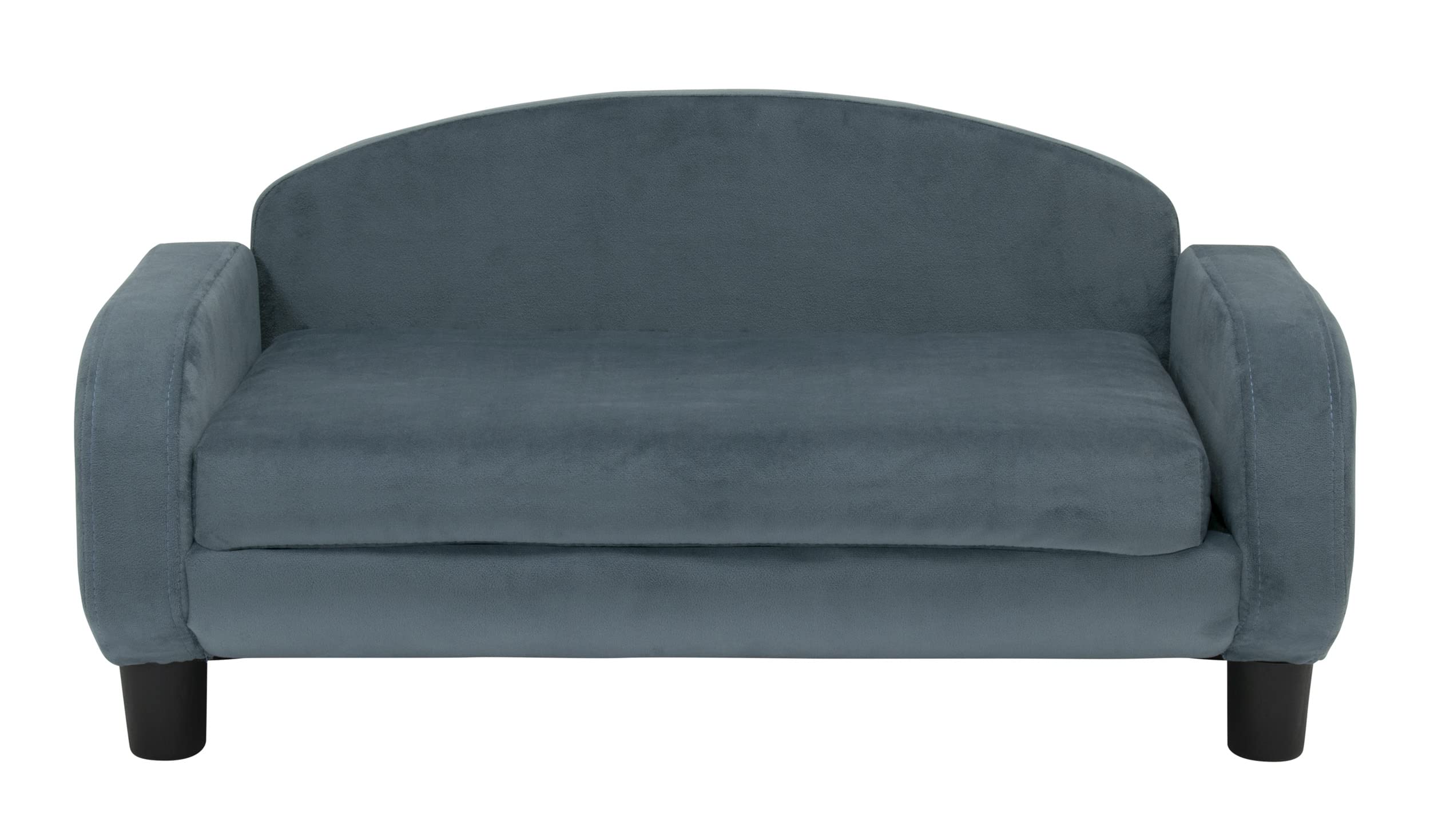 Paws & Purrs Modern Pet Sofa - 31.5 Inch Wide Low Back Dog Cat Bed with Removable Washable Cover (Espresso/Cornflower) - Cozy Lounge for Living Room, Bedroom & Pet Nursery