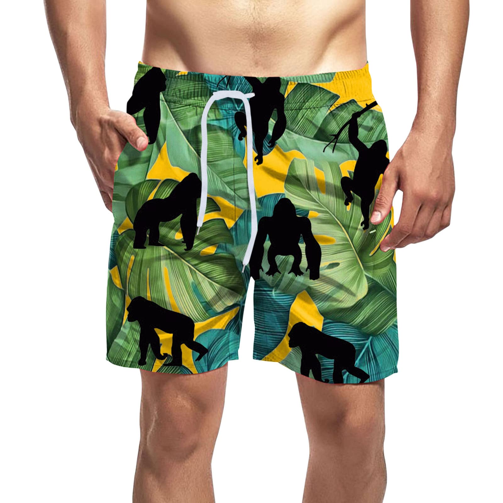 **Hmlai Men's Comfort Board Shorts - Summer Beach Shorts for Men, Loose Casual Swim Trunks with Printed Design, Straight Fit - Perfect for Swimming, Surfing, and Outdoor Activities**