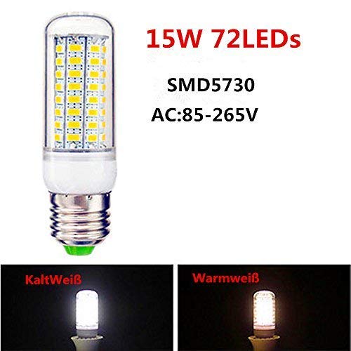 3-Pack 15W 60-LED SMD2835 E27 Corn Light Bulb, AC 85-265V, Cold White (6000K) - Energy Efficient LED Replacement for Warehouse, Garage & Outdoor Lighting