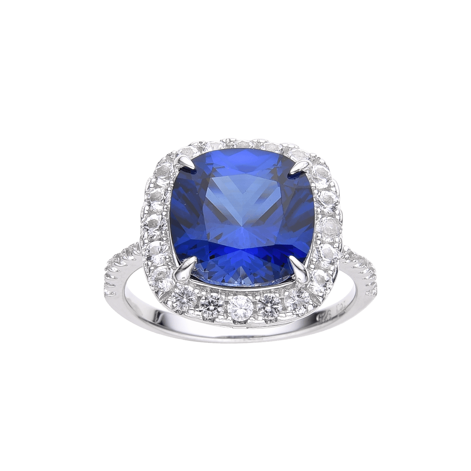 Exquisite Ceylon Sapphire Cushion Halo Engagement Ring - 14K White Gold Vintage Wedding Band for Women, Perfect for Proposals, Anniversaries & Special Occasions