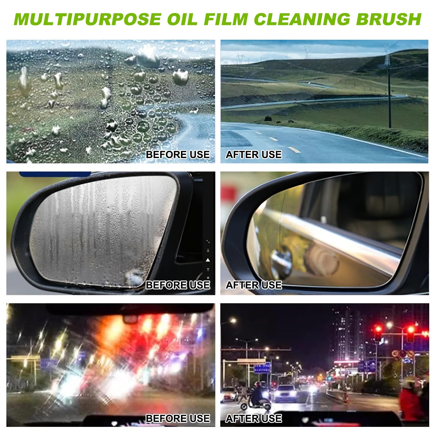 2PCS Upgrade Automotive Oil Film Cleaning Brush - Reusable Windshield Glass Coating Brush for Rain & Fog Removal (2025 Model) | Perfect for Car Windshield Maintenance & DIY Auto Detailing