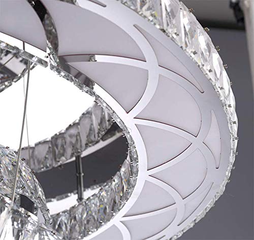 LITFAD Luxury Crystal LED Flush Mount Ceiling Light - Modern Multi-Ring Chandelier with Chrome Finish for Living Room, Bedroom, Dining Room, Hotel & Restaurant - White Light | Perfect for Home Decor, Wedding Venues and Commercial Spaces