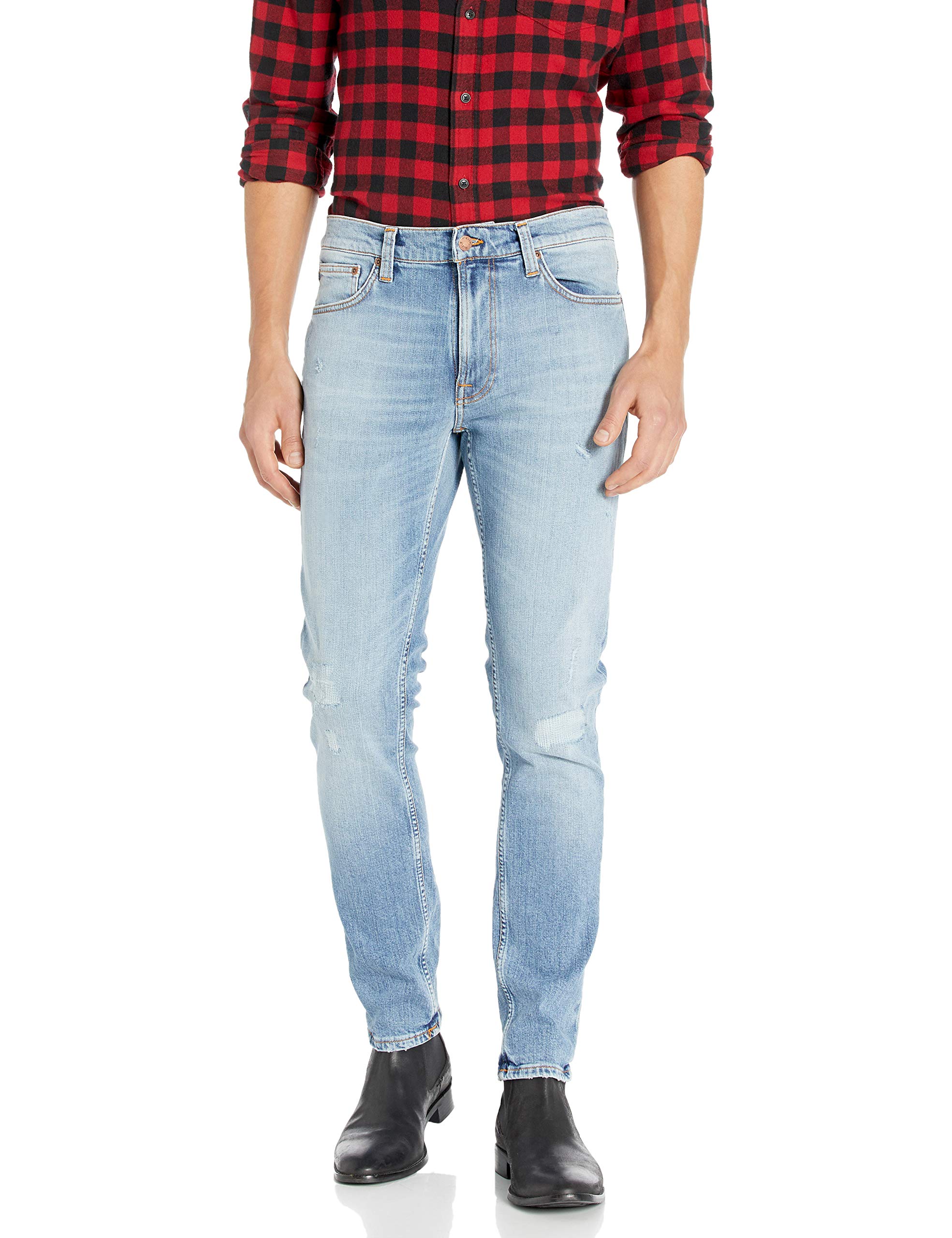 Nudie Jeans Lean Dean Indigo Mountain - Slim Fit Stretch Denim Jeans for Men | Perfect for Casual Wear & Outdoor Adventures