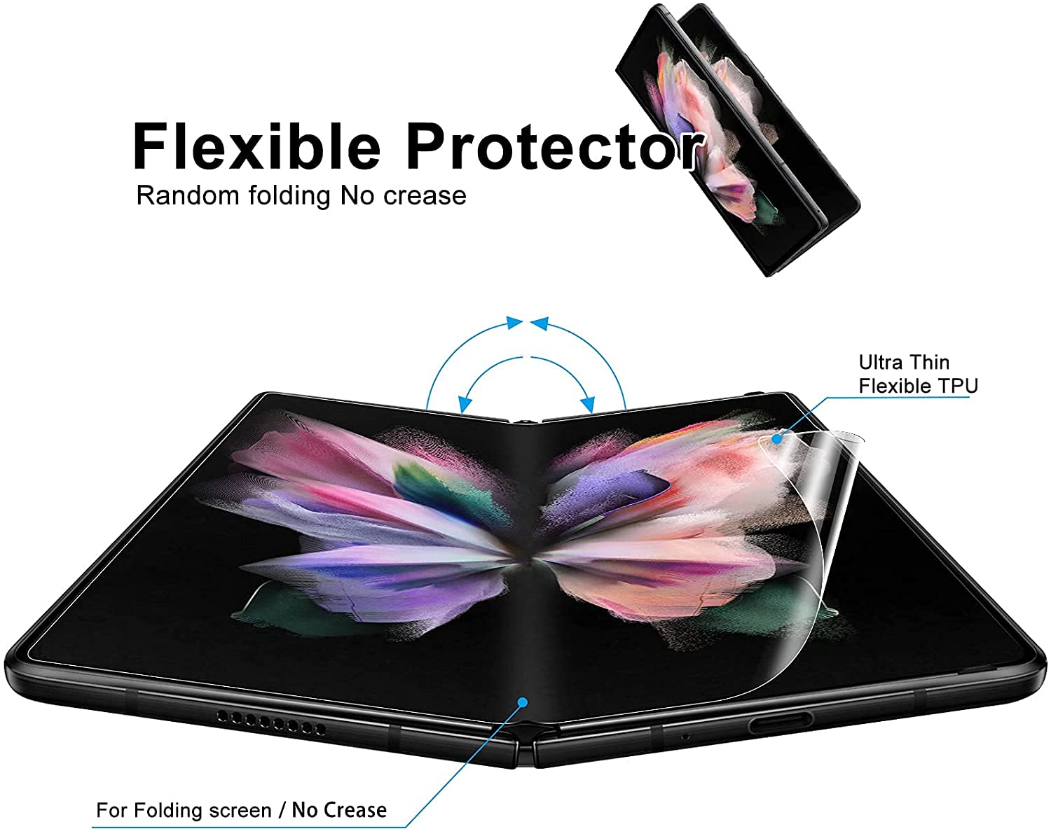 Samsung Galaxy Z Fold 5 Screen Protector 2-Pack - HD Clear, Anti-Scratch for Daily Use