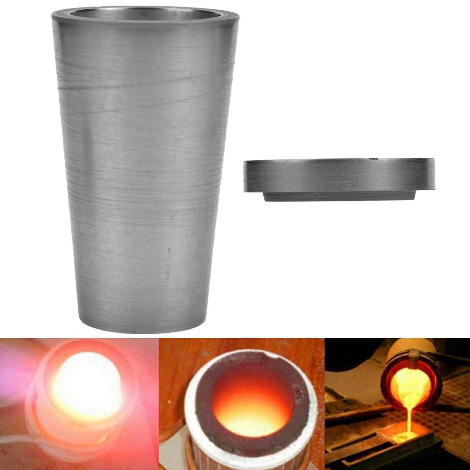 Premium Graphite Crucible for Melting Gold, Silver, Copper, Brass & Aluminum - 60x105mm with Lid - High-Temperature Resistant for Jewelry Making, Metal Casting & DIY Projects