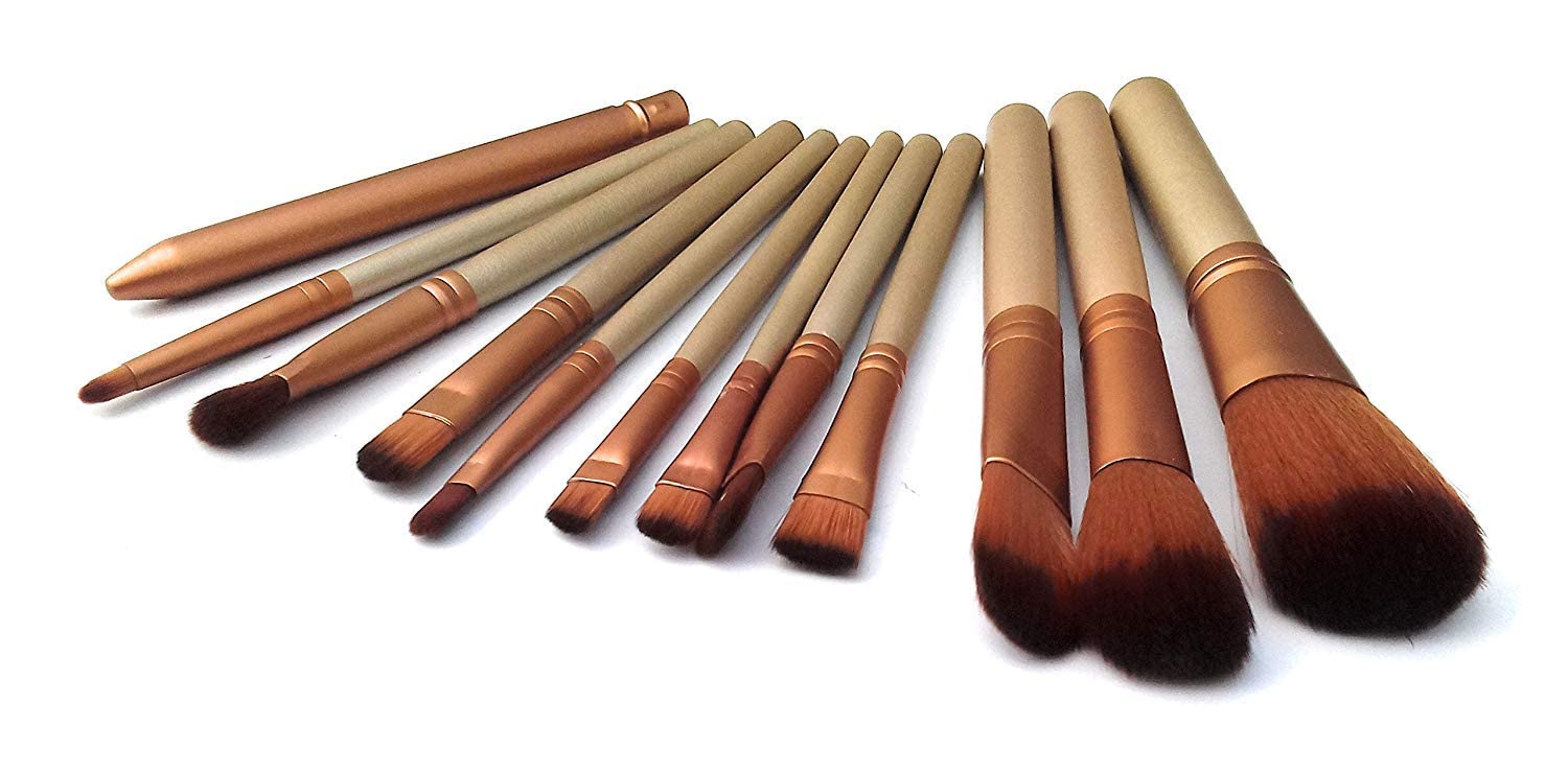 Lusty Soul 12-Piece Makeup Brush Set - Synthetic Fiber Bristles - Multi-Color Cosmetic Brushes for Powder, Foundation, Eyeshadow, Blush, Mascara, Eyeliner & Lip - Perfect for Professional Makeup Artists & Home Beauty Routines