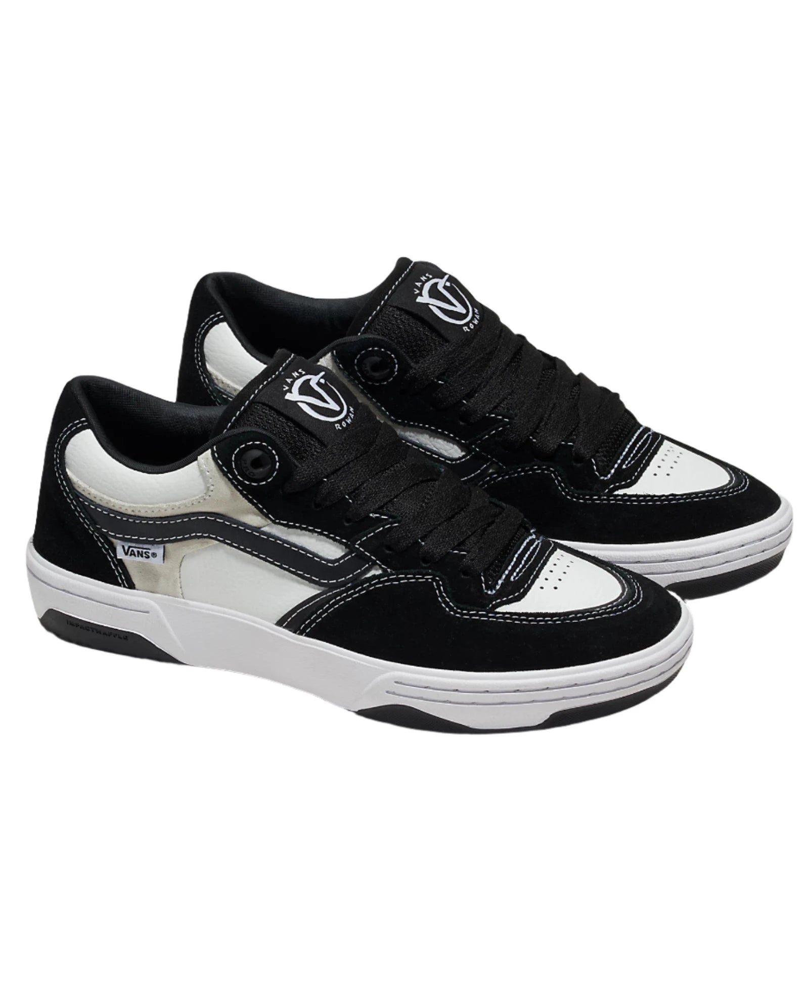 VANS Rowan 2 Skate Shoes for Men & Women - Black/White/Black Colorway - Comfortable Sneakers for Skateboarding, Streetwear & Casual Wear