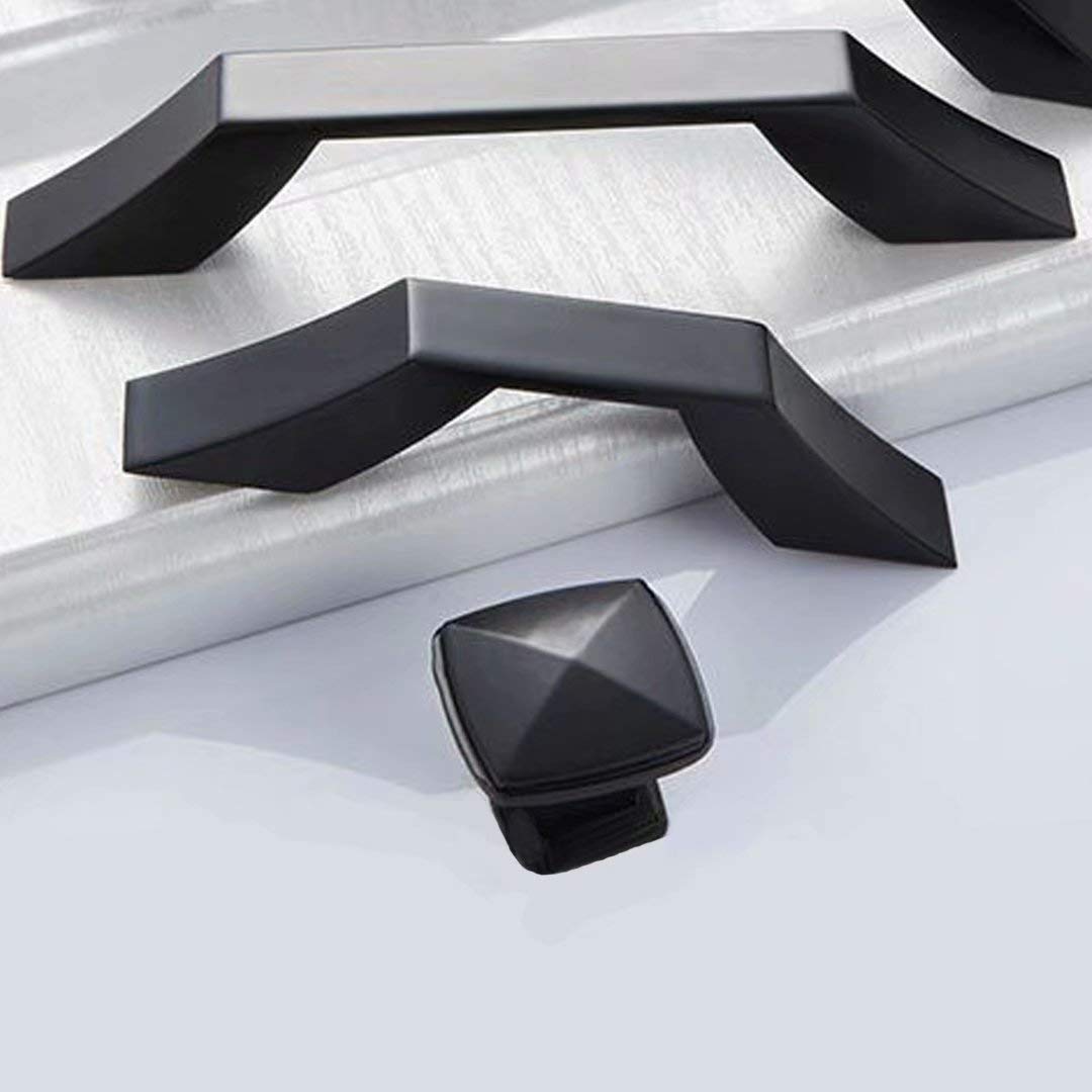 6-Pack Black Single Hole Cabinet Handles - Durable Drawer Pulls & Cupboard Knobs for Kitchen, Bathroom & Furniture (6 Pcs) - Perfect for Dressers, Wardrobes & Storage Cabinets