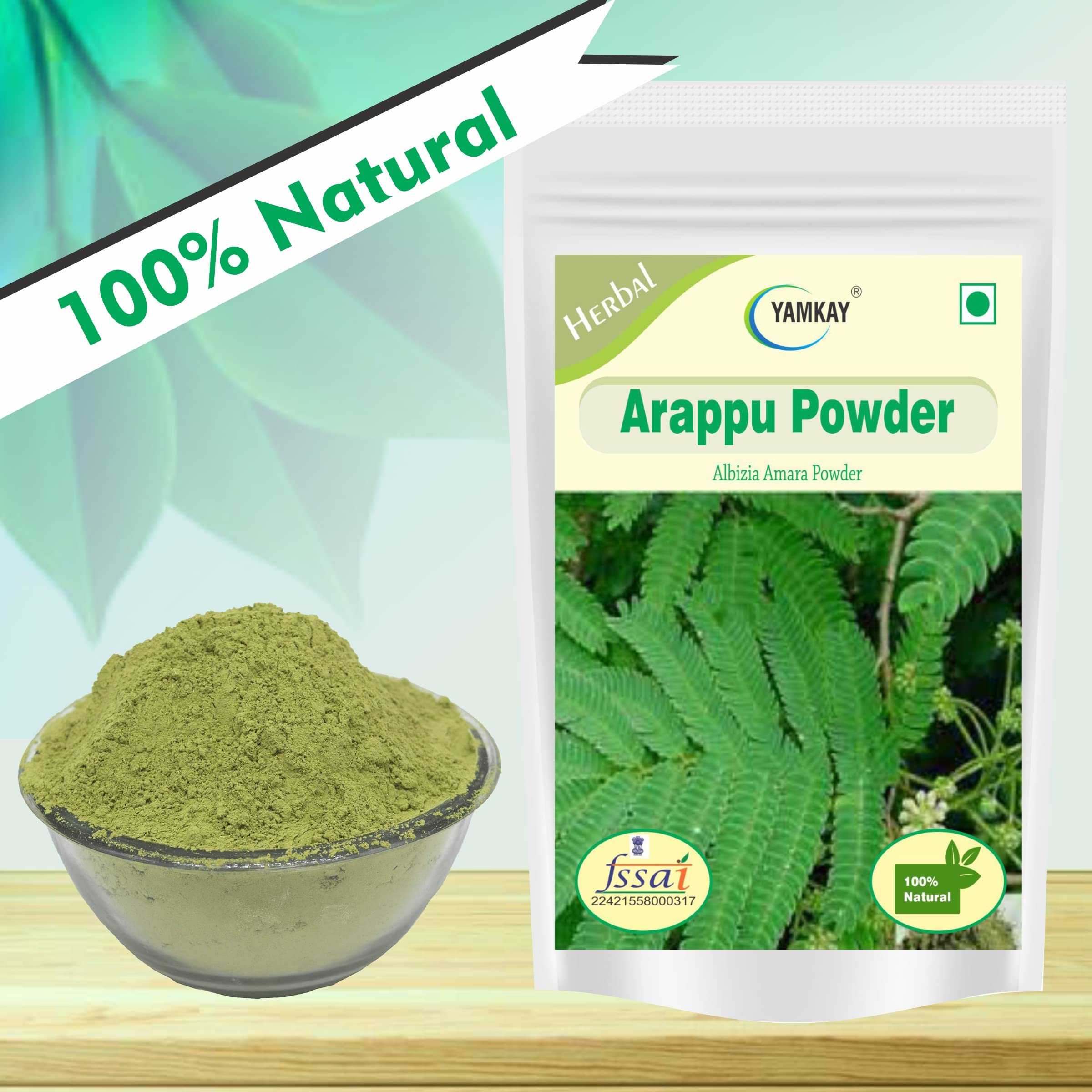YAMKAY Arappu Albizia Amara Powder - 100% Natural Traditional Hair Wash & Conditioner (100g) for Dandruff Control, Hair Growth & Scalp Care - Perfect for Ayurvedic Hair Treatment at Home