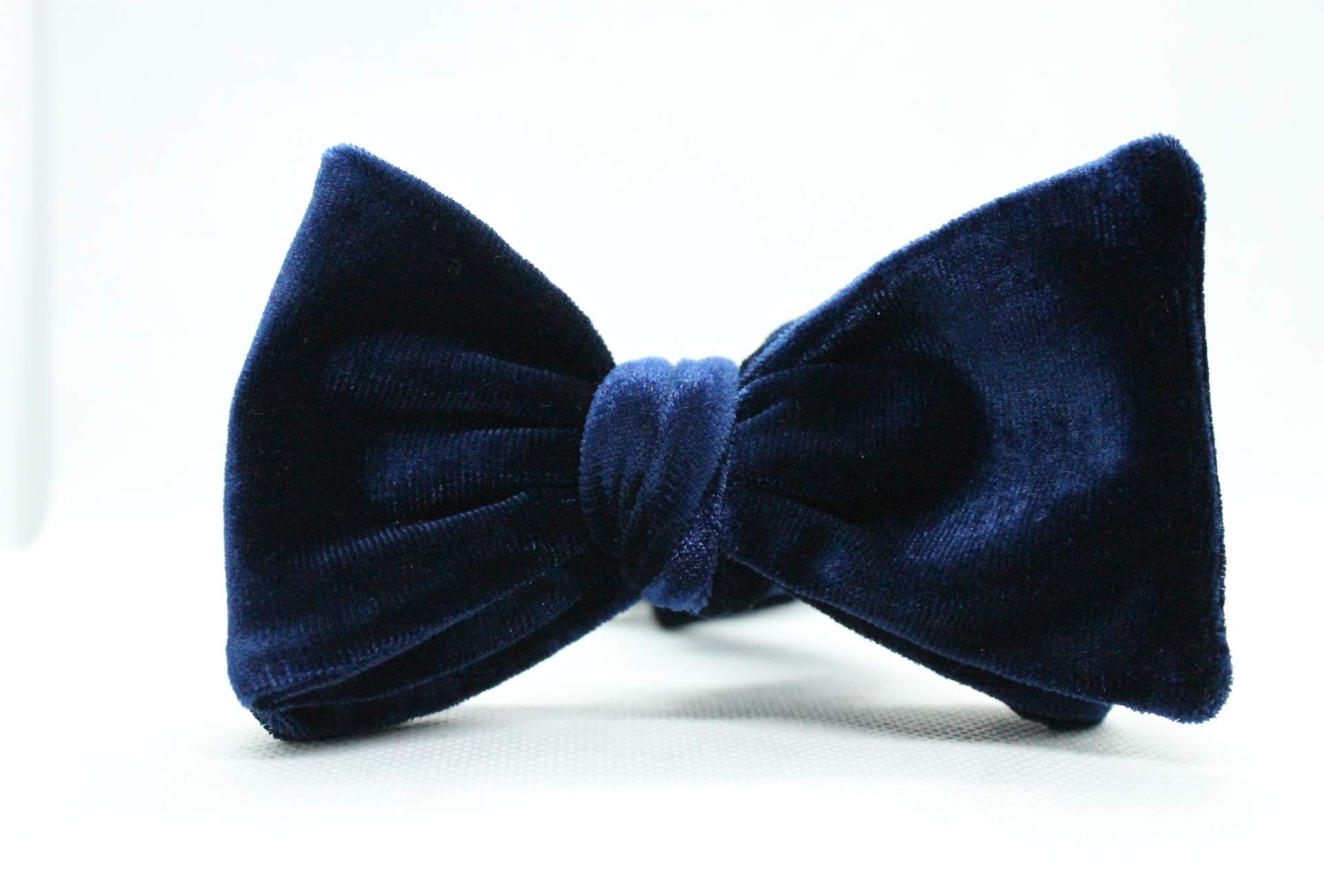 Navy Blue Velvet 'Classico' Handmade Bow Tie for Weddings, Formal Events & Special Occasions