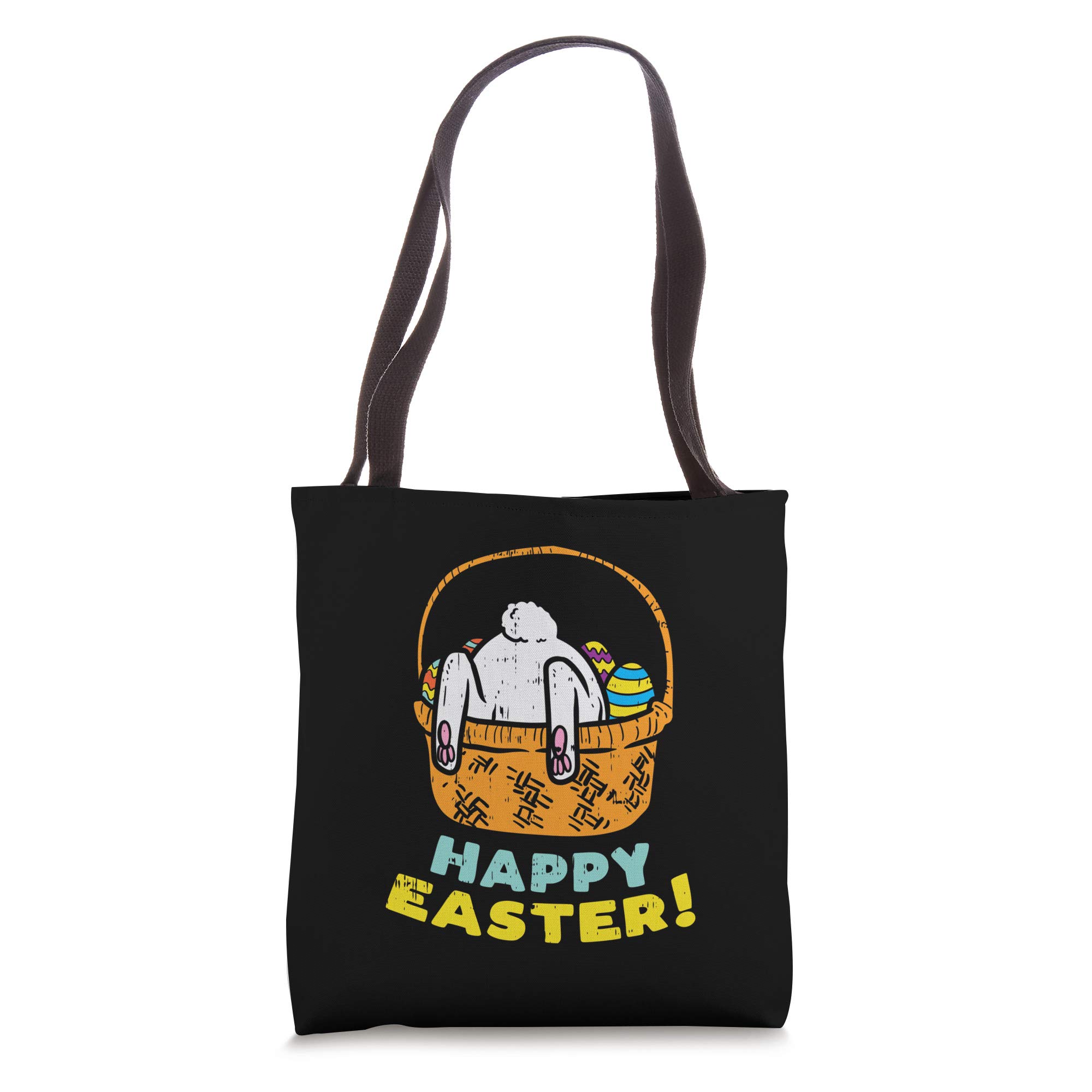 Easter Bunny in Basket Tote Bag - Cute Easter Gift for Men, Women & Kids - Perfect for Easter Egg Hunts, Parties & Spring Outings