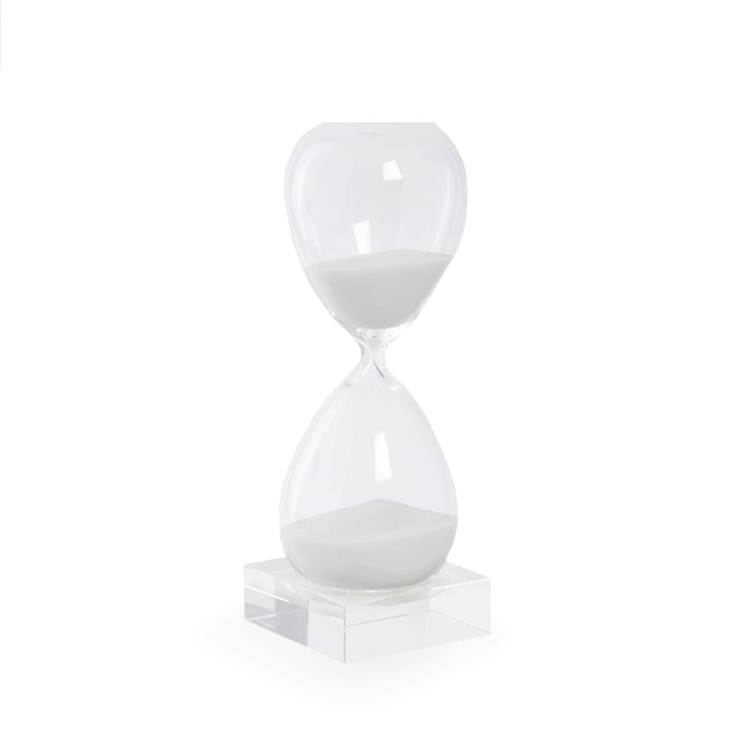 Bey Berk 60-Minute White Sand Crystal Hourglass Timer - Perfect for Board Games, Classroom Activities, Meditation & Home Office Decor