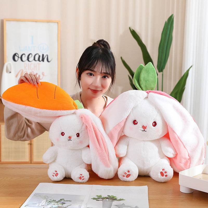 Fruity Floppy: Mini Reversible Bunny Plush Toy - Cute Stuffed Animal for Kids, Nursery Decor, Easter Gift & Travel Companion