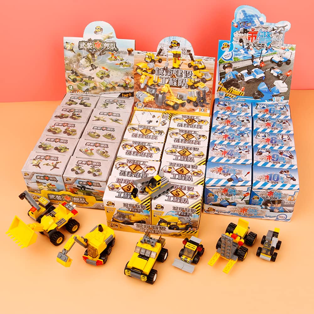 30-Pack Mini Building Blocks Cars Toys Set - STEM Educational Construction Vehicle Kits for Boys & Girls (Cars, Trucks, Fire Engines, Police Vehicles) - Perfect for Birthday Parties, Gifts & Creative Play