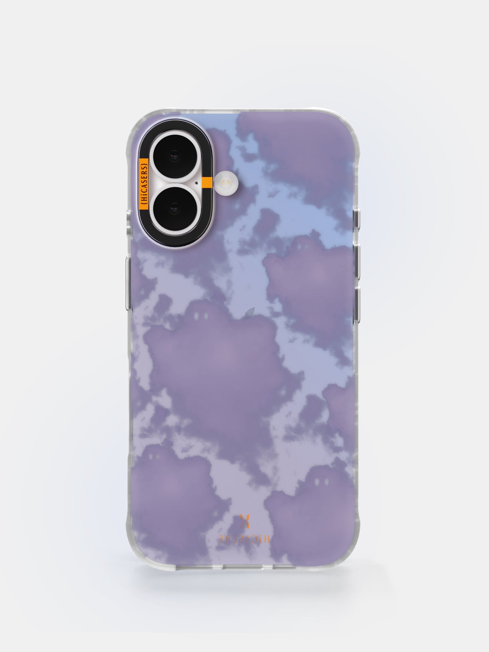 Cloudy Ghosts Pattern Iridescent Phone Case - Purple | Trendy Protective Cover for iPhone & Samsung | Perfect for Halloween, Cosplay & Unique Style Lovers