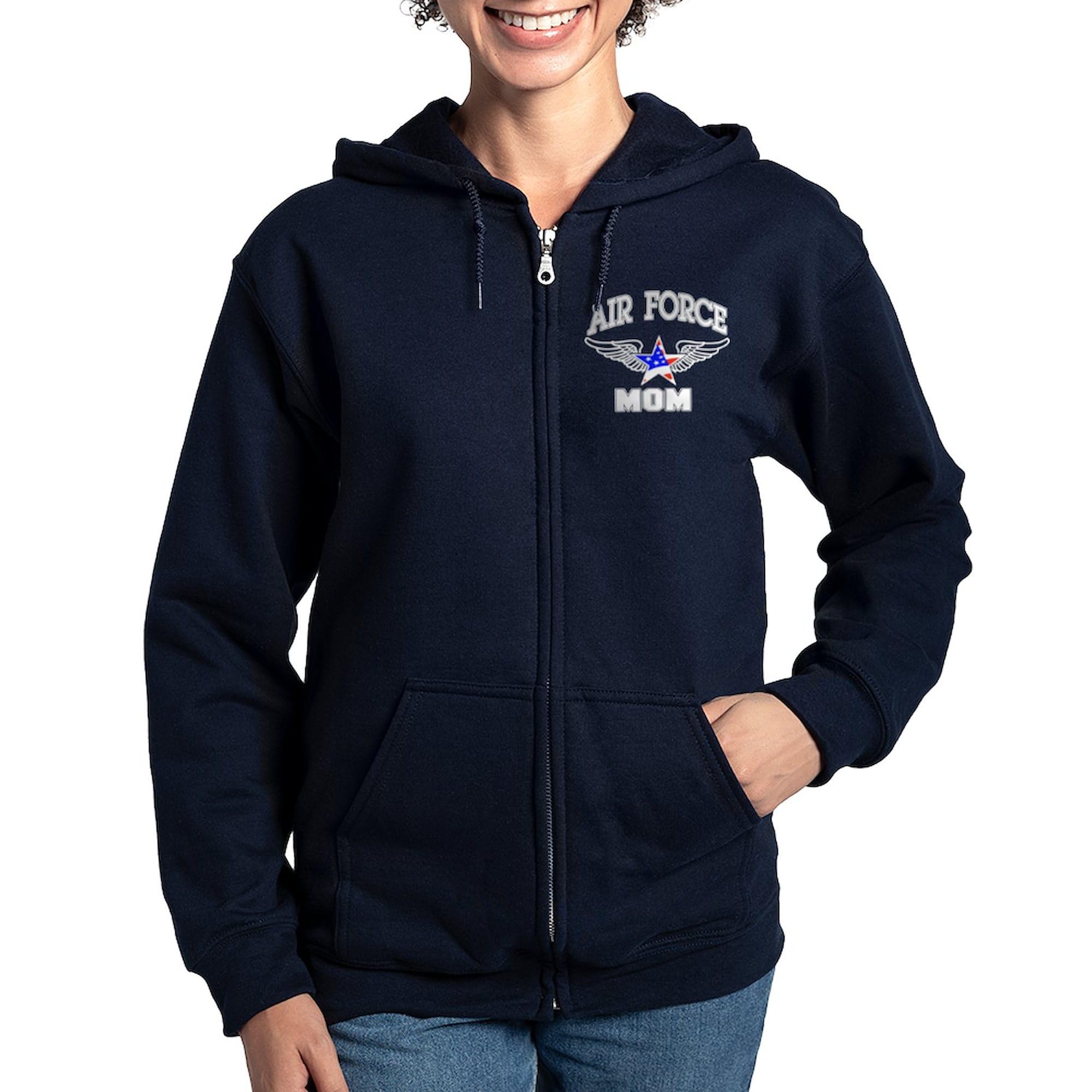 Air Force Mom Women's Zip-Up Hoodie Sweatshirt - Comfortable & Stylish Casual Wear for Military Moms - Perfect for Everyday Outfits, PTA Meetings & Supporting Your Loved Ones